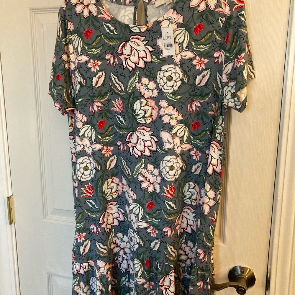 Loft multi colored midi dress